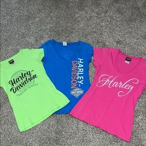 Harley-Davidson Women's Tees - Lime Green, Royal Blue, Hot Pink - set of 3